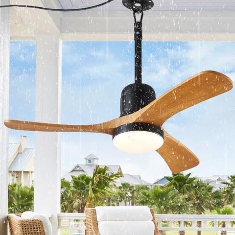 Amazon.com: Zimofll 42" Outdoor Ceiling Fan For Patios With Light ... within Outdoor Ceiling Fan Energy Efficient Waterproof